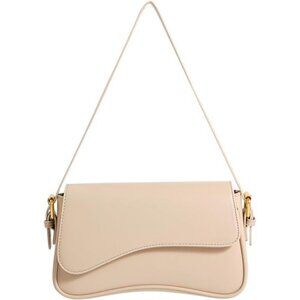 Shoulder Bag Vegan Leather with 2 Removable Strap Apricot